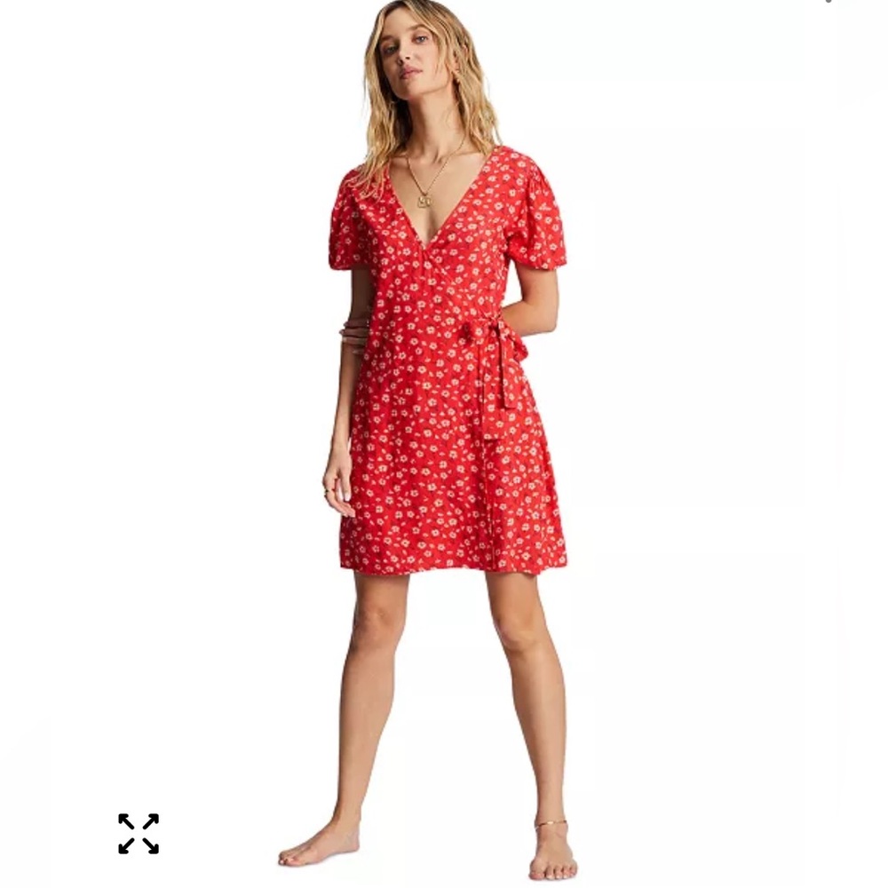 Billabong Tropics Mini Floral Wrap Dress Size Medium
